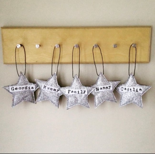 Glitter Star Decorations - Personalised