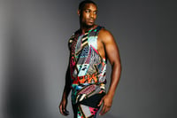 Image 2 of MENS PRINTED SILK TANK