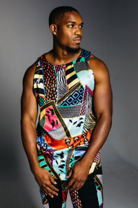 Image 5 of MENS PRINTED SILK TANK