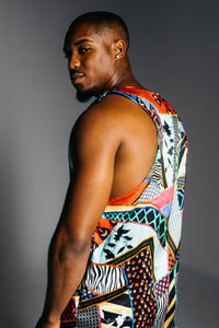 Image 4 of MENS PRINTED SILK TANK