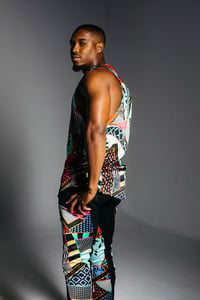 Image 3 of MENS PRINTED SILK TANK