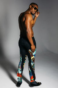 Image 2 of MENS DENIM & Printed SILK PANT