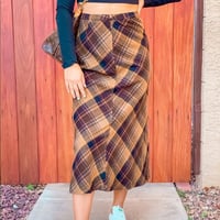 Image 2 of Vintage Wool Plaid Skirt 