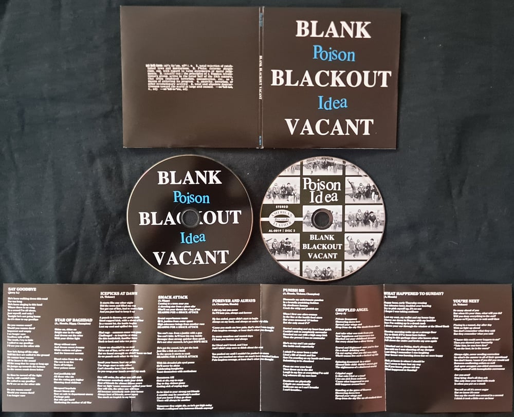 Image of BLANK BLACKOUT VACANT CD with bonus tracks