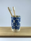 Small Cylinder Vase - Blue spots