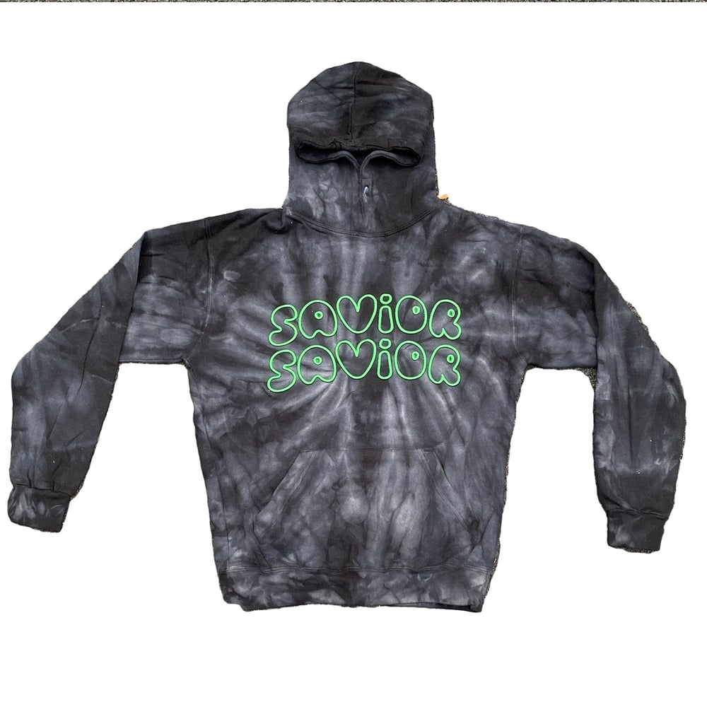 Image of  PUFF HOODIE + BLACK/GREEN
