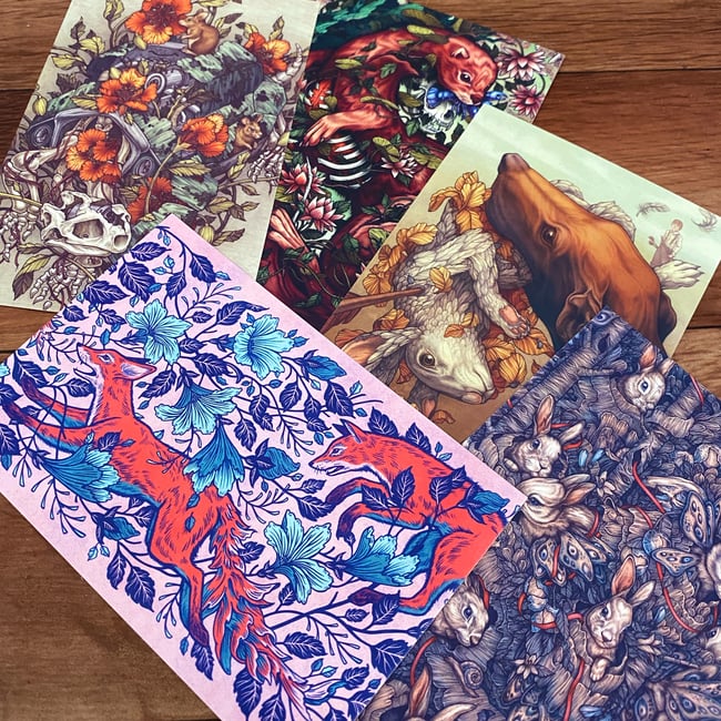 Foxes Postcard