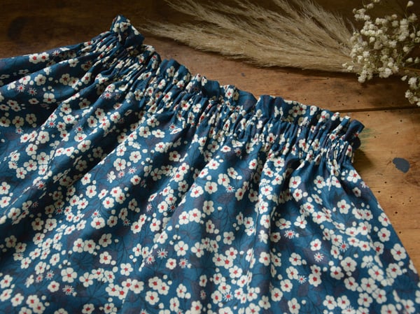 Image of jupe liberty mitsi bleu et bordeaux