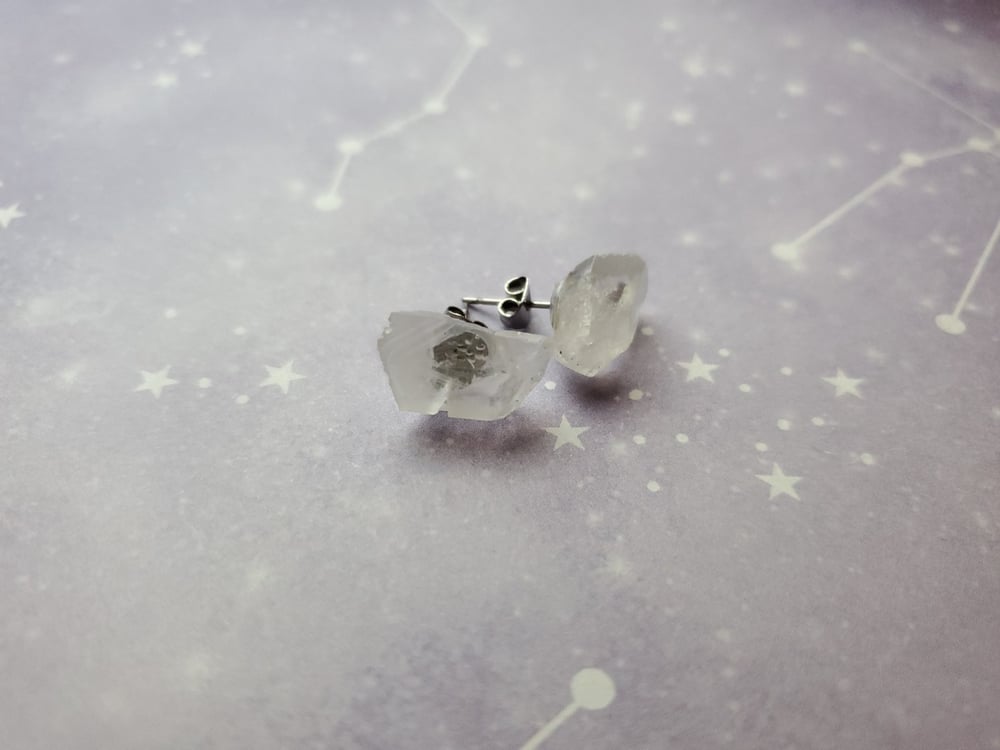 Image of Raw Clear Quartz Studs