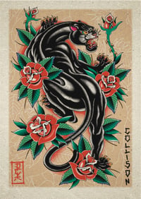 Panther and roses 