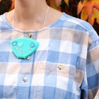 Image 5 of Stitched Seed Head Necklace (Wintery Colours) 