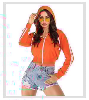 Image of GOOD VIBES CROP HOODIE ORANGE 