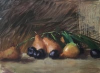 Image 2 of Original Fine Art Painting by Sarah Griffin Thibodeaux "Pears and Plums"