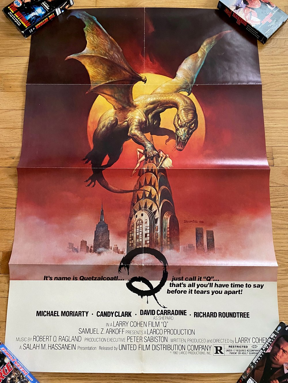 1982 Q THE WINGED SERPENT Original U.S. One Sheet Movie Poster 
