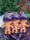Amethyst Crystal Troll Tiff's Troll Purple Flower Crown 6"