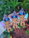 Amethyst Pegasus Crystal Troll with Holographic Wing, Swirly sherbert horn, pixie stick 6"