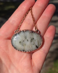 Image 3 of Electroformed Green tourmaline in quartz necklace 01