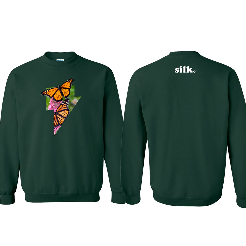 Image of Butterfly Crewneck - Forest Green
