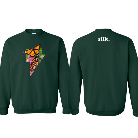 Image of Butterfly Crewneck - Forest Green
