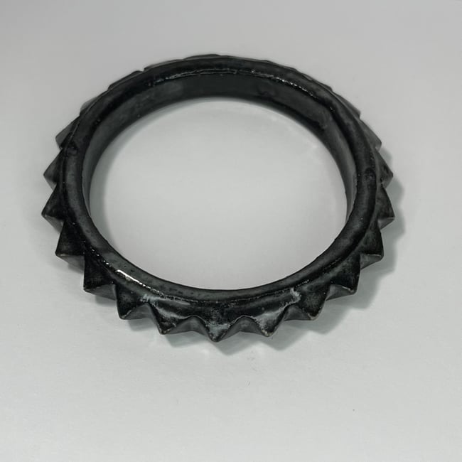 Cloudy Black Studded Bracelet - 7.40 in Inner Diameter