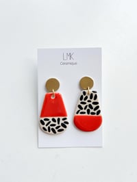 Paire de boucles d'oreilles céramique TOTEM LOSSA orange sanguine