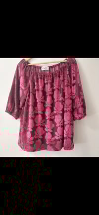Kylie Jane etta top-magenta flock velvet 