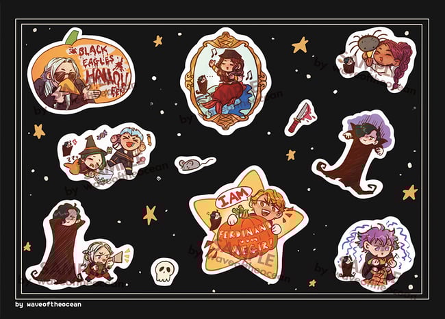 FE3H Halloween Sticker Sheets and Postcards