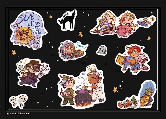FE3H Halloween Sticker Sheets and Postcards