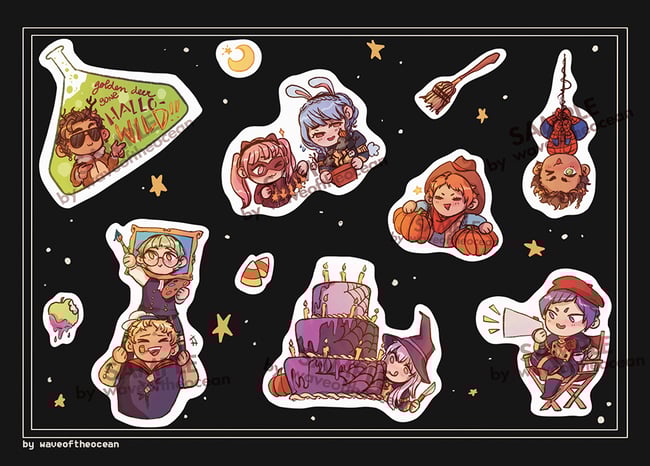 FE3H Halloween Sticker Sheets and Postcards