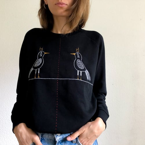 Image of Reflection - hand embroidered organic cotton sweatshirt, available in ALL sizes