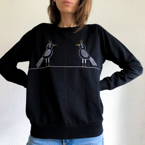 Image of Reflection - hand embroidered organic cotton sweatshirt, available in ALL sizes