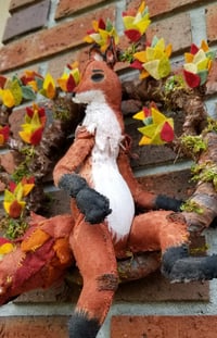 Image 4 of Fortune Fox Fiber Sculpture Wall Art 