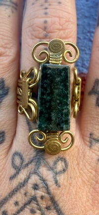 Image 2 of Jaguar Jade & bronze ring 