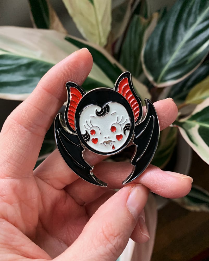 Image of GLOW-IN-THE-DARK Vampire kewpie pins 