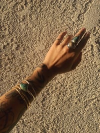 Image 3 of Hubei Turquoise + Coral Ring 