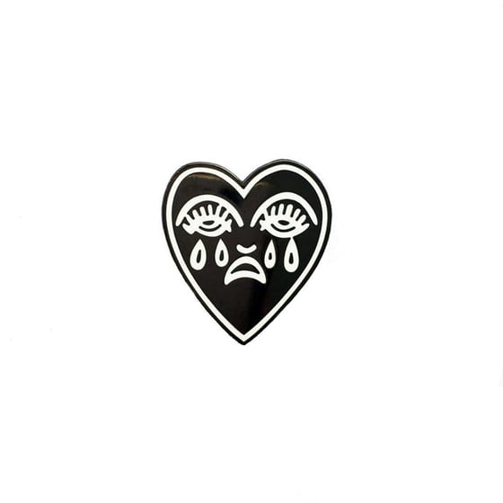 Image of Crying heart pin - Black