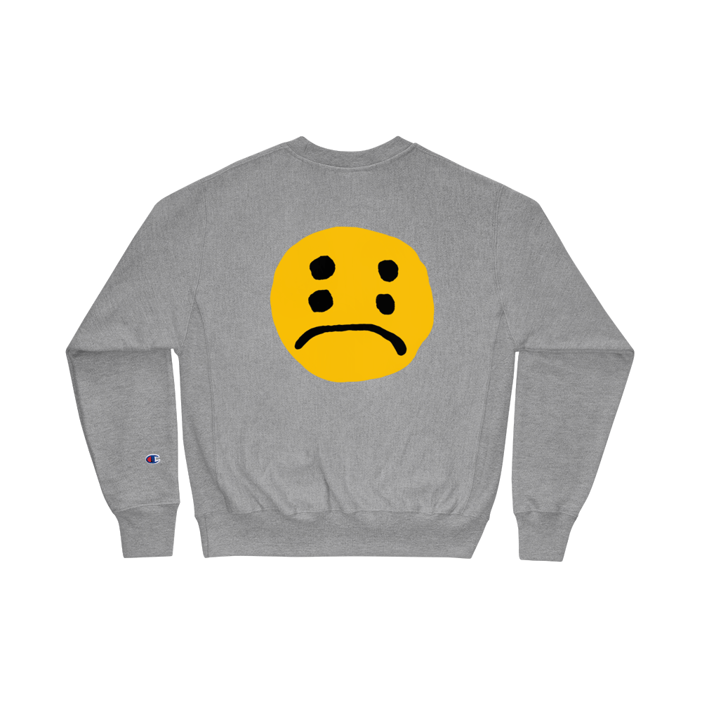 Image of Sad Smiley Sweatshirt x Champion limited edition