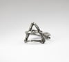 "ELEMENTS" Silver or Gold Ring , EARTH / AIR symbol. Adjustable ring 