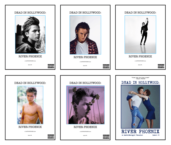 Image of DEAD IN HOLLYWOOD: RIVER PHOENIX (6 COVERS)