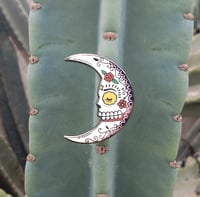 La Luna Calavera Glow in the Dark Enamel Pin 