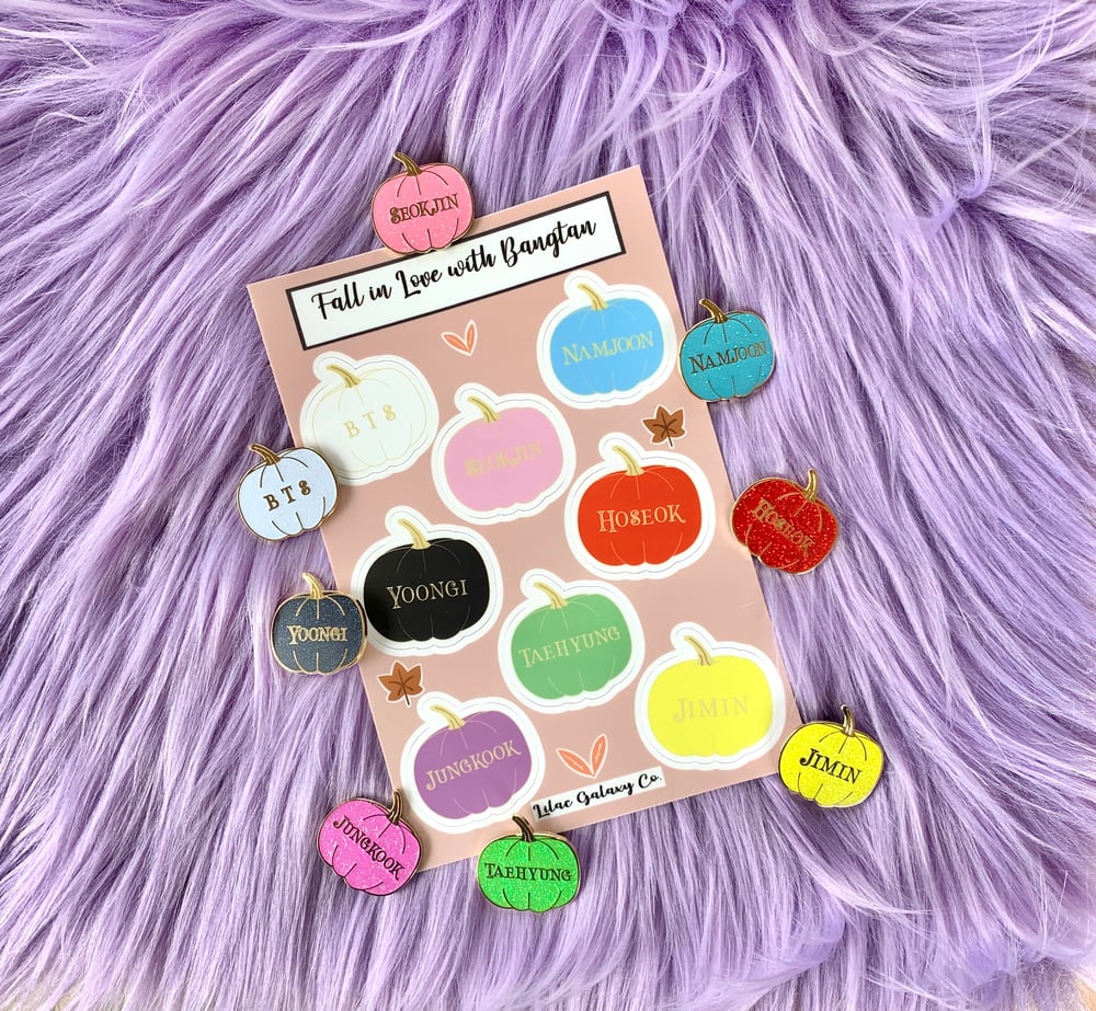 BTS Bias Pumpkin Pins and Stickers