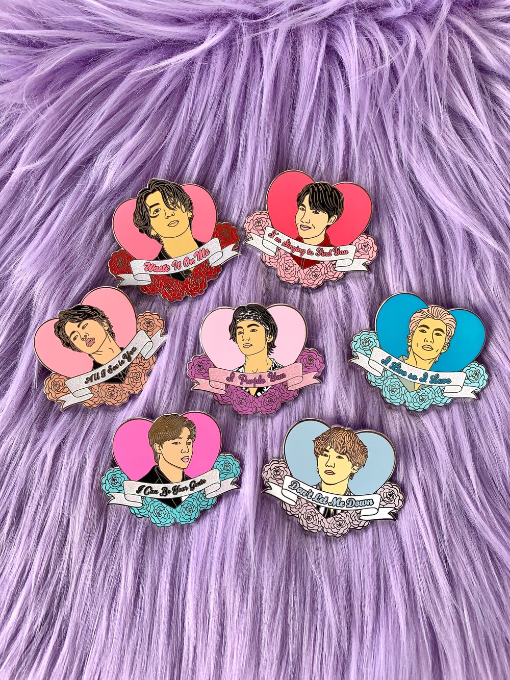 Bangtan Valentine Enamel Pins