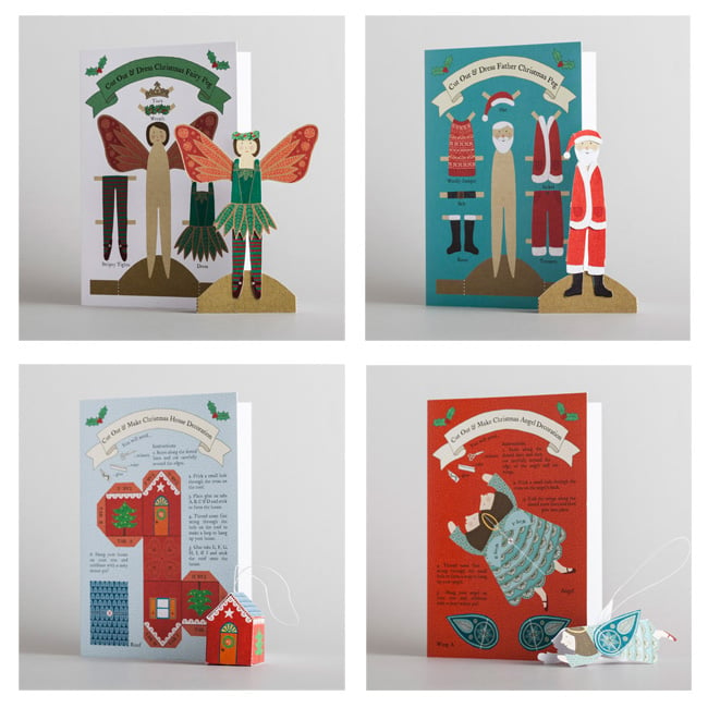 Image of Pack of 8 Cut-Out Christmas Cards