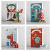 Pack of 8 Cut-Out Christmas Cards