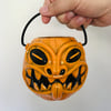 TRICK OR TIKI Limited Edition Halloween Pumpkin Pail 16oz Tiki Mug w/ Movable Handle