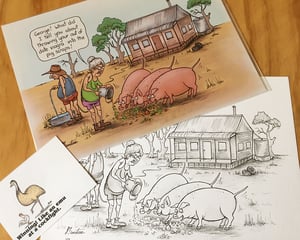 Image of Pigs on Viagra. -Original drawing