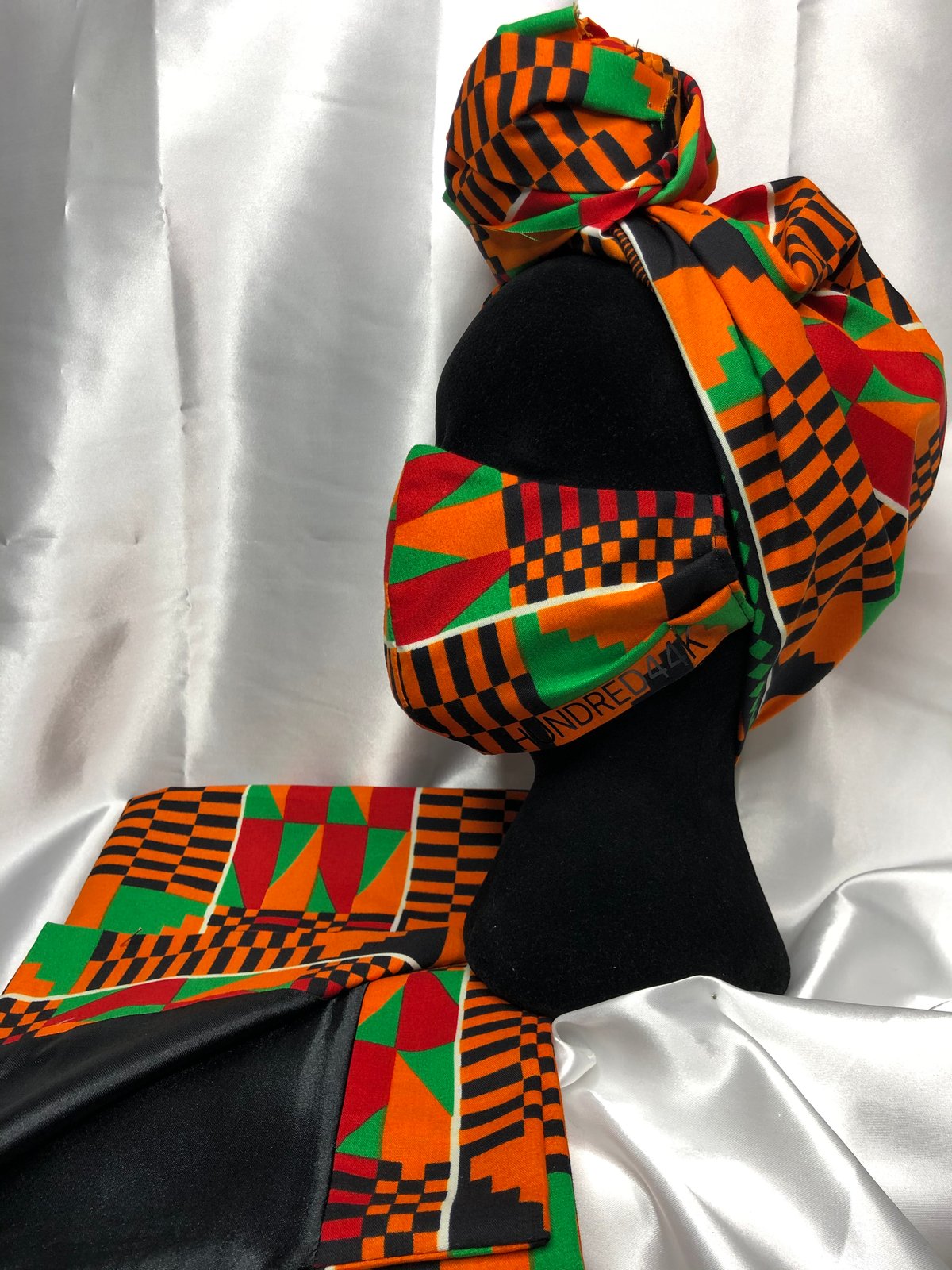 ANKARA HEADWRAP WITH MATCHING FACE MASK