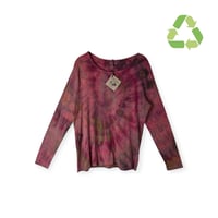 Image 1 of ♻️ UPCYCLED L/XL 100% Cotton Long Sleeve Tee in Muted Spiral Ice Dye