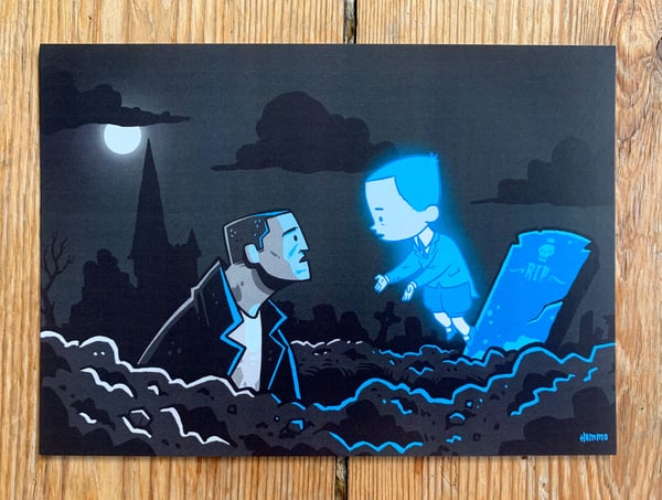 Image of Gravedigger & Ghost Boy Postcard