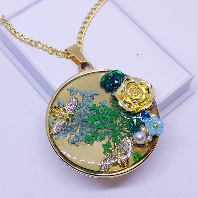 'emerald dragons' dangle pendant chain | gold